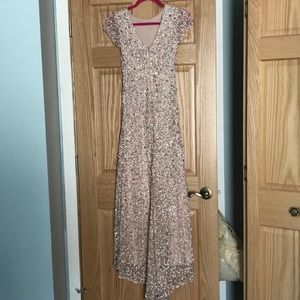 Blush Adrianna Papell Sequin Gown